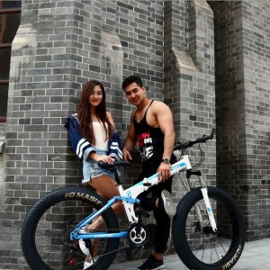 沙滩车雪地自行车折叠双减震变速碟刹山地车26寸4.0宽轮胖胎