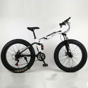 沙滩车雪地自行车折叠双减震变速碟刹山地车26寸4.0宽轮胖胎