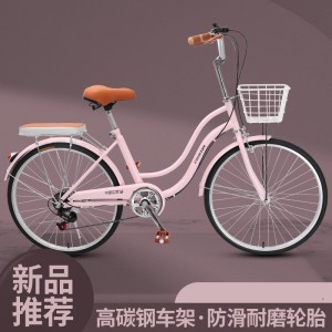 自行车女孩中大童学生成人亲子18/20/22/24寸复古公主脚踏车