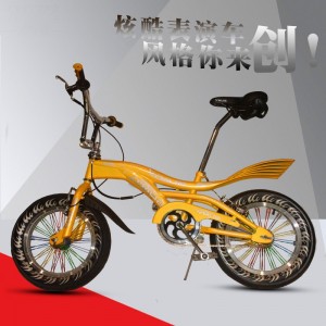 特种表演车24寸豹纹杂技特技自行车海豚辐条轮表演自行车