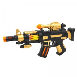 儿童电动声光枪玩具音乐枪语音霸王枪 男孩步枪闪光语音枪振动抢