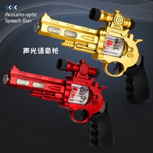 儿童电动音乐声光玩具枪左轮手枪仿真小男孩宝宝摆摊夜市货源