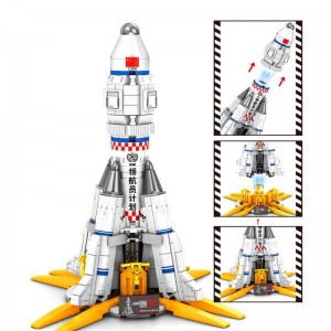107032流浪地球系列Q版模型摆件宇宙飞船拼装小颗粒积木玩具