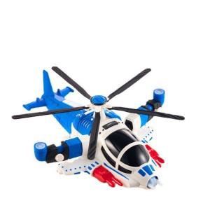 儿童电动武装战斗机 变形飞机玩具万向轮直升机360度旋转声光音乐
