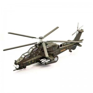 武直10飞机模型武装直升机十仿真金属战斗机合金回力声光儿童玩具
