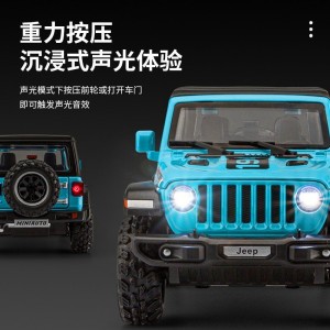 仿真合金越野车模型三挡声光回力儿童玩具摆件1/32吉普卢比肯