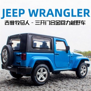 合金汽车模型摆件儿童仿真回力玩具车澄海玩具JEEP吉普牧马人