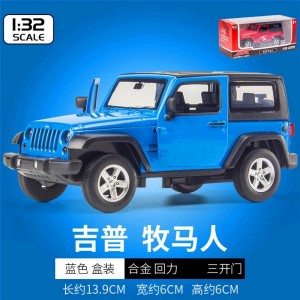 合金汽车模型摆件儿童仿真回力玩具车澄海玩具JEEP吉普牧马人