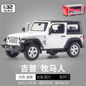 合金汽车模型摆件儿童仿真回力玩具车澄海玩具JEEP吉普牧马人