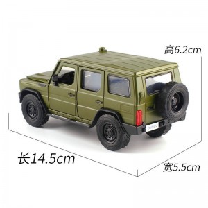 儿童玩具1:32JK吉普勇士BJ80军事模型合金车模声光回力金属玩具车