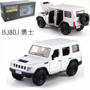 儿童玩具1:32JK吉普勇士BJ80军事模型合金车模声光回力金属玩具车