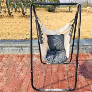 折叠双人秋千椅家用卧室悬挂吊椅靠垫挂户外躺寝室可盘腿吊床架子