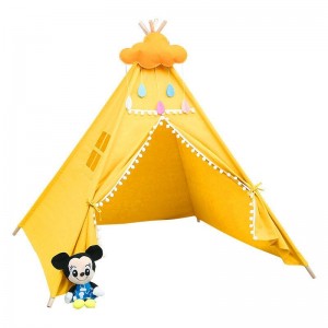 Kids tent game house Indian tassel fur ball tent portable children's indoor toy tent princess room