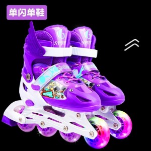 Factory direct supply ice skates, children's adjustable ice skates, single flash inline skates for boys and girls