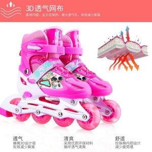 Factory direct supply ice skates, children's adjustable ice skates, single flash inline skates for boys and girls