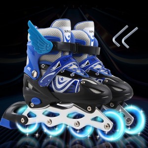 PVC full glitter children's roller skates for men and women roller skates pulley roller skates adjustable inline skates