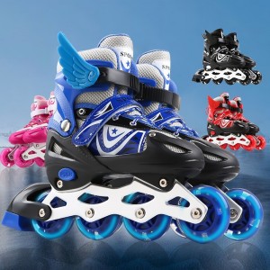 PVC full glitter children's roller skates for men and women roller skates pulley roller skates adjustable inline skates