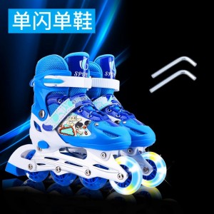 Factory direct supply ice skates, children's adjustable ice skates, single flash inline skates for boys and girls