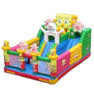 Small inflatable castle outdoor trampoline square stall children's park naughty castle slide toy equipment manufacturer