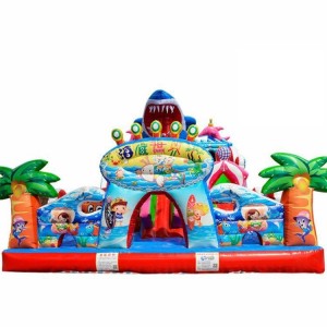 Small inflatable castle outdoor trampoline square stall children's park naughty castle slide toy equipment manufacturer