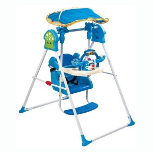 儿童秋千带遮阳棚折叠家用小孩吊椅宝宝餐桌摇椅婴儿摇篮幼儿室外