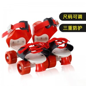 儿童可调轮滑鞋双排轮溜冰鞋简易四轮旱冰鞋暴走鞋厂家直供