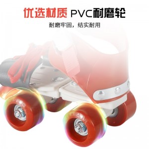 儿童可调轮滑鞋双排轮溜冰鞋简易四轮旱冰鞋暴走鞋厂家直供