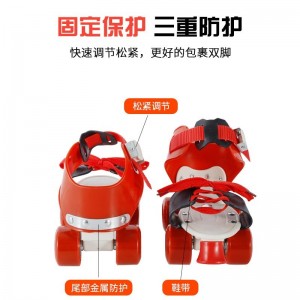 儿童可调轮滑鞋双排轮溜冰鞋简易四轮旱冰鞋暴走鞋厂家直供