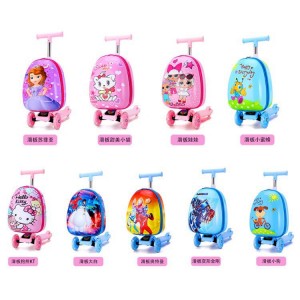 New autumn new style children's cartoon skateboard trolley case logo custom elementary school student