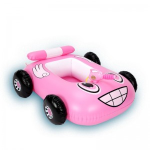 Ready stock PVC children's inflatable police car seat with water gun, baby summer water spray truck floating row