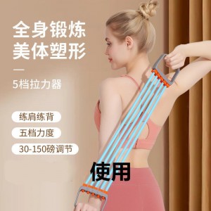 家庭锻炼健身运动器材拉力绳开背美背女健身器材美背扩胸拉力器