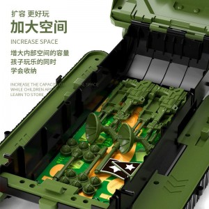男孩早教音乐变形收纳轨道合金惯性车军事坦克模型儿童坦克玩具车