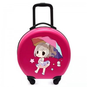 New 18-inch children's suitcase trolley case logo printed round suitcase with universal wheels for elementary school students