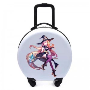 New 18-inch children's suitcase trolley case logo printed round suitcase with universal wheels for elementary school students