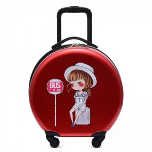 New 18-inch children's suitcase trolley case logo printed round suitcase with universal wheels for elementary school students