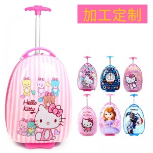 New children's eggshell trolley case factory direct supply cartoon student trolley case LOGO printed suitcase