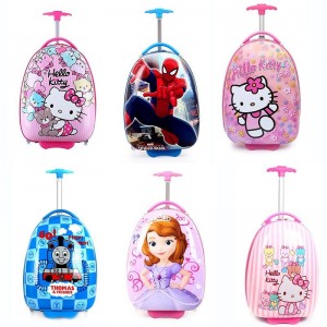 New children's eggshell trolley case factory direct supply cartoon student trolley case LOGO printed suitcase