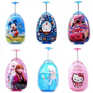 New children's eggshell trolley case factory direct supply cartoon student trolley case LOGO printed suitcase
