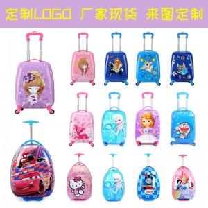New children's eggshell trolley case cartoon 16/18 inch student suitcase printed LOGO gift suitcase