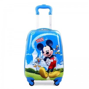 New children's eggshell trolley case cartoon 16/18 inch student suitcase printed LOGO gift suitcase