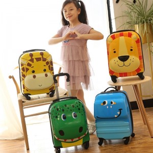 Trendy cartoon trolley case for children 18 inch universal wheel trolley case cute 3D three-dimensional boarding case gift suitcase