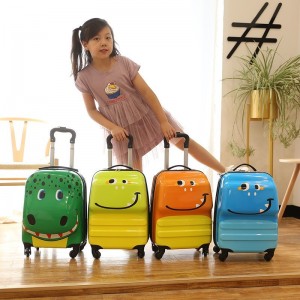 Trendy cartoon trolley case for children 18 inch universal wheel trolley case cute 3D three-dimensional boarding case gift suitcase