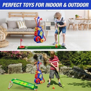 亚马逊高尔夫球车套装玩具新款室内户外体育运动玩具高尔夫球