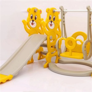 3合1卡通设计儿童滑梯和秋千/室内游戏套装 供儿童爬上 滑梯和秋千