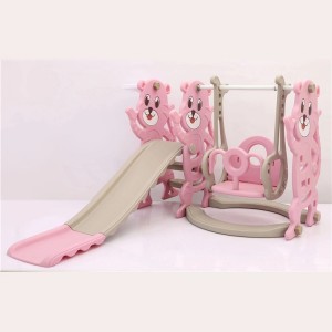 3合1卡通设计儿童滑梯和秋千/室内游戏套装 供儿童爬上 滑梯和秋千