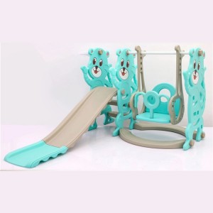 3合1卡通设计儿童滑梯和秋千/室内游戏套装 供儿童爬上 滑梯和秋千