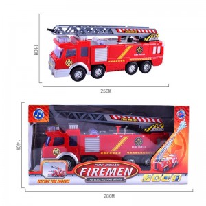 仿真可喷水电动万向声音灯光消防车 趣味儿童玩具车