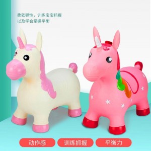 Baby riding toy, children's jumping horse, thickened and oversized, inflatable kindergarten horse rubber, jumping deer