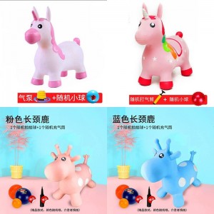 Baby riding toy, children's jumping horse, thickened and oversized, inflatable kindergarten horse rubber, jumping deer