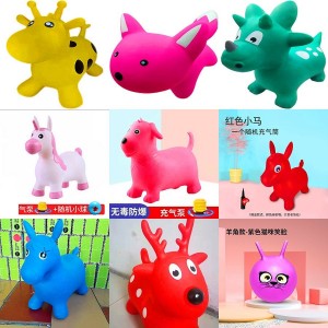 Baby riding toy, children's jumping horse, thickened and oversized, inflatable kindergarten horse rubber, jumping deer